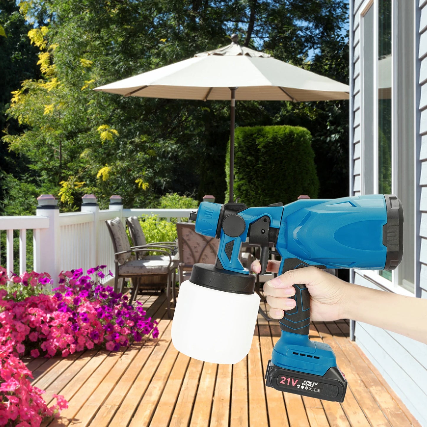 GARDNTOOL - Mini Electric Paint Sprayer with 2 Batteries